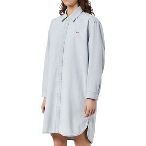 Diesel De-Blex Stone Wash Denim Shirt Dress Size L
